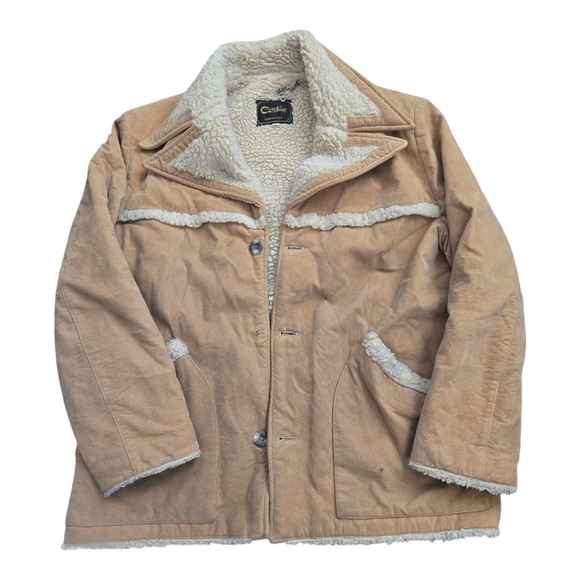 Catalina Other - Vintage Catalina Overcoat Men 46 Tan Shearling Lined Corduroy Pockets Barn Chore